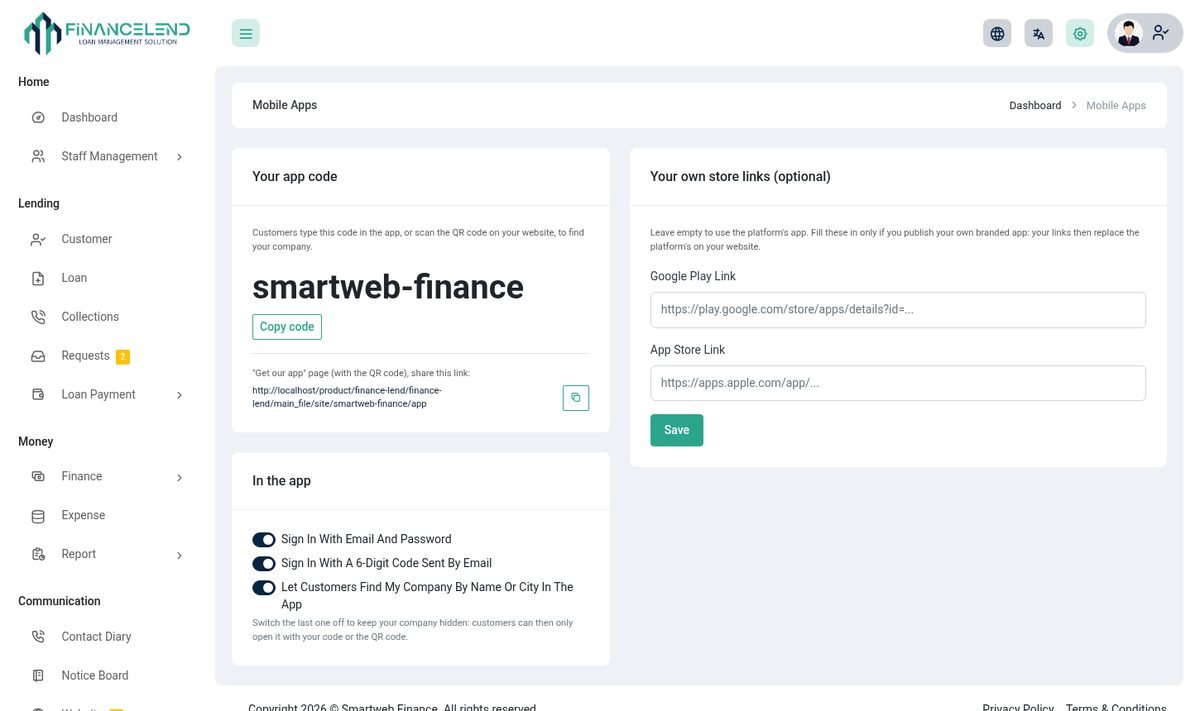 Mobile Apps page