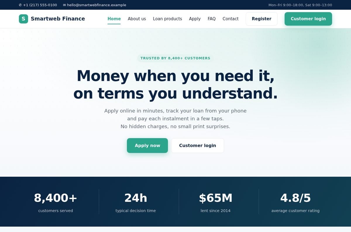 A lender website