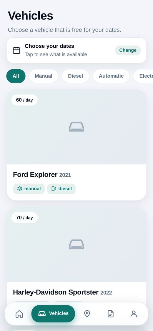 Customer vehicles