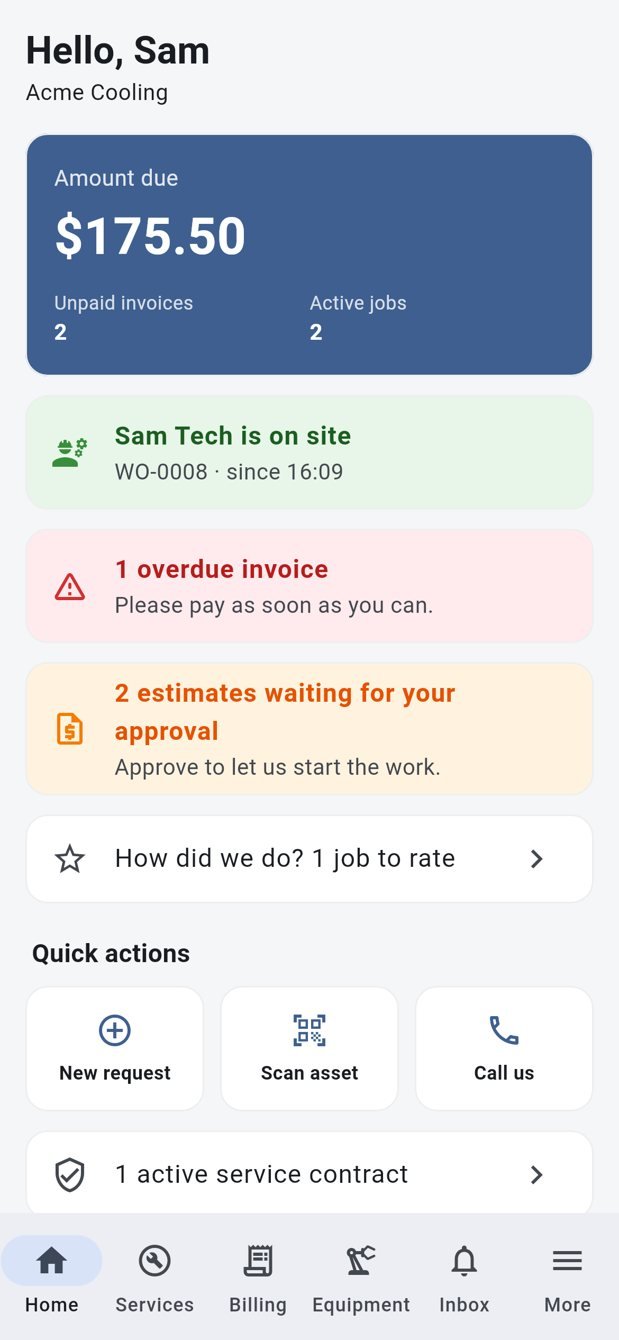 Client app home